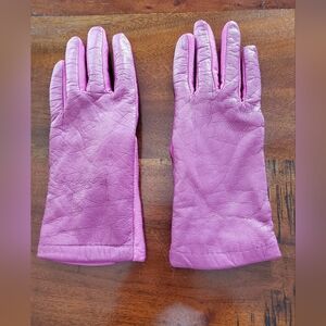 Beautiful Dark Pink Leather Gloves